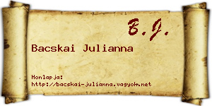 Bacskai Julianna névjegykártya